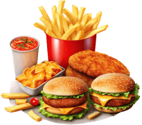 double burger & fries